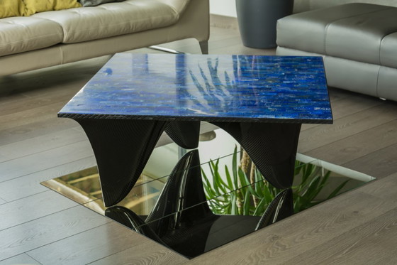 Image 1 of FINS Coffee Table - Blue Agate & Carbon