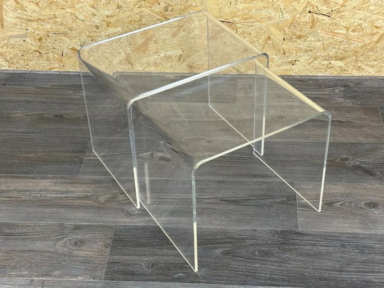 Image 1 of 60s 70s side tables Nesting Tables Acrylic Plastic Space Age Design