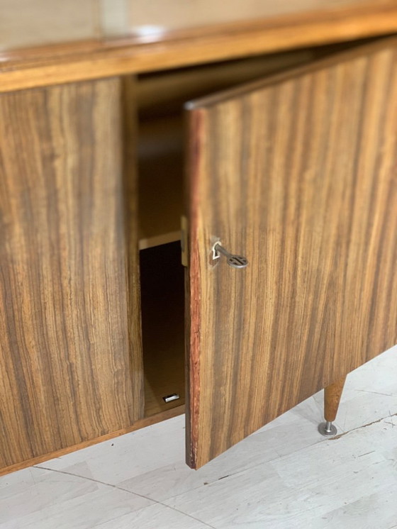 Image 1 of Mid century highboard vitrinekast servieskast vintage