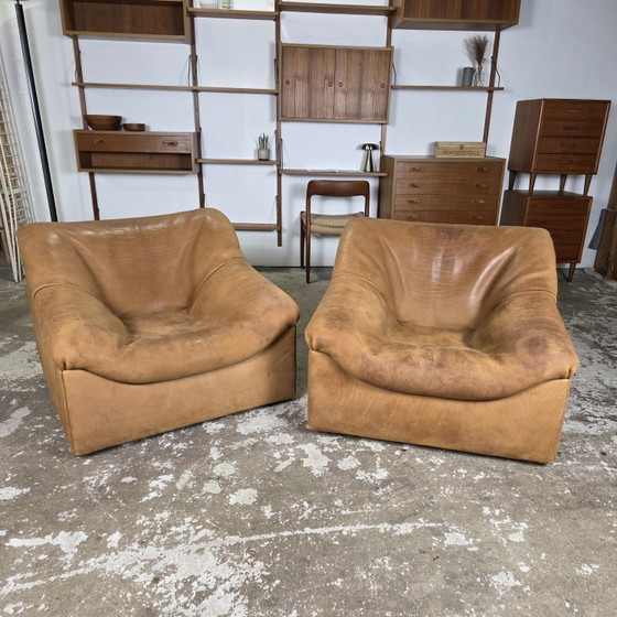 Image 1 of Fauteuils lounge en cuir De Sede DS-46, design vintage des années 1970