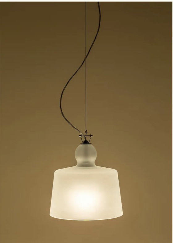 2 x Acquatinta Murano Glazen Hanglampen (Satijnen Afwerking) – Michele De Lucchi, Murano Glass (photo 7 of 14)