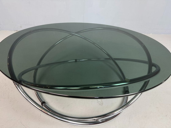 Image 1 of Koffietafel van Mac chroom en gerookt glas van Miniforms, Italië, jaren 70