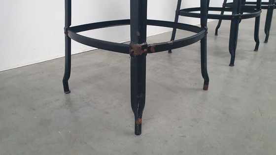 Image 1 of 3x Chaise Nicolle Sgabello da bar in metallo dal design industriale francese