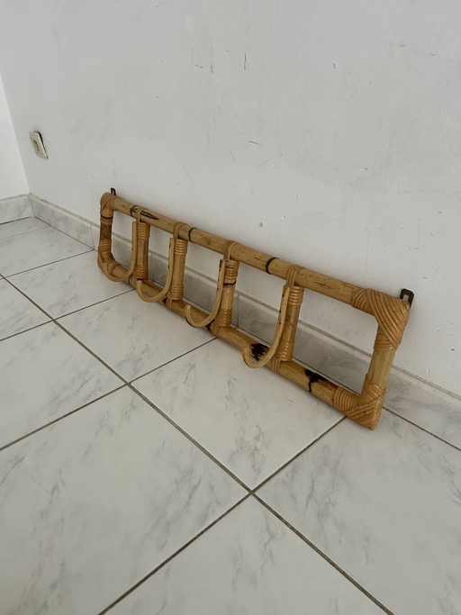 Appendiabiti vintage in bambù, stile boho chic