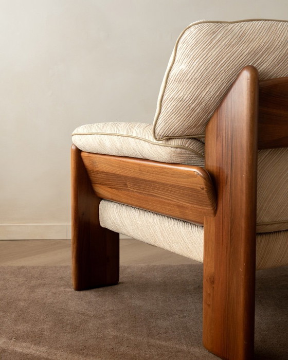 Sapporo Lounge Chairs by Mario Marenco for Mobil Girgi, 1970s, Armchairs, Textile, Wood, Brown (photo 24 of 24)