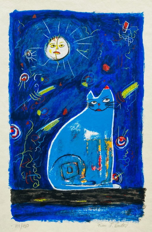 Franz L Lauter - Gato azul - Serigrafía