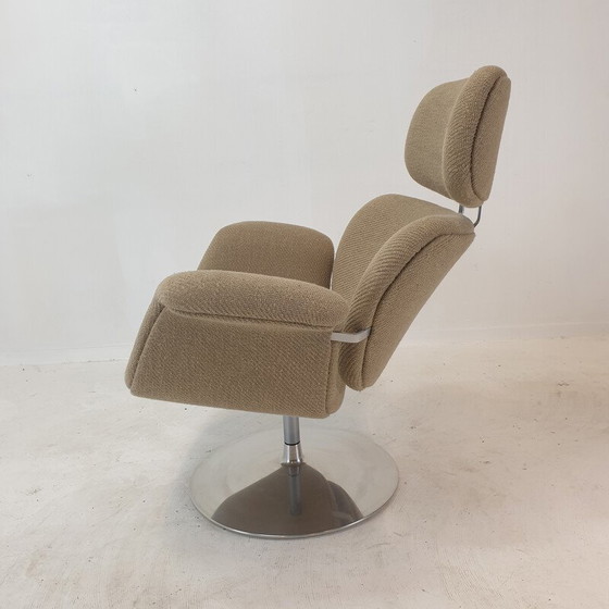 Image 1 of Big Tulip vintage fauteuil en voetenbank van Pierre Paulin voor Artifort, jaren 1980