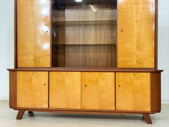 Image 1 of Prachtige vintage hoge kast / barkast / dressoir / vitrinekast