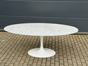 Originele ovale Knoll Tulip eettafel (198cm) Carrara marmer