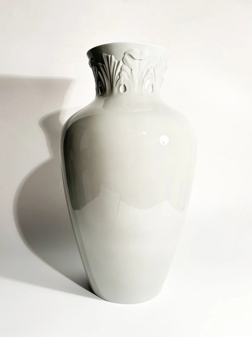 Richard Ginori Grey Porcelain Vase 'Manifattura 1946' 90s