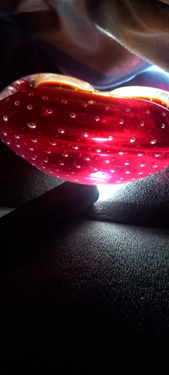 Image 1 of Rare and exceptional modernist ashtray / trinket tray in heavy Bohemian crystal, in uranium glass, model K169.
