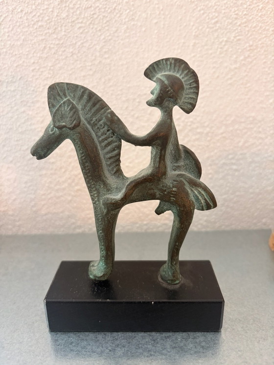 Bronzener etruskischer Krieger Italienisch – Dekorative Objekte, Stein (photo 2 of 5)