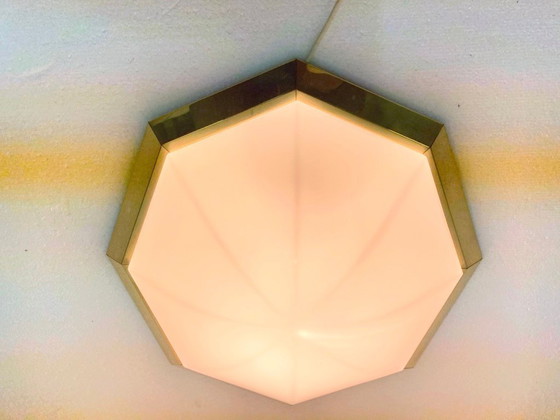 Image 1 of Octagonal ceiling lamp from Glashütte Limburg 70s 80s design
