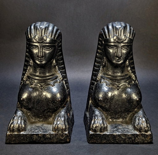 Antichi cani di fuoco orientalisti – Figure assire del XVIII secolo – decoratieve objecten, Cast Iron, Iron