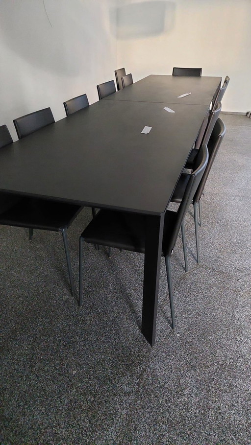 B&B Italia Alma – Dining Set: 2 Tables + 12 Leather Chairs (Roberto Barbieri)