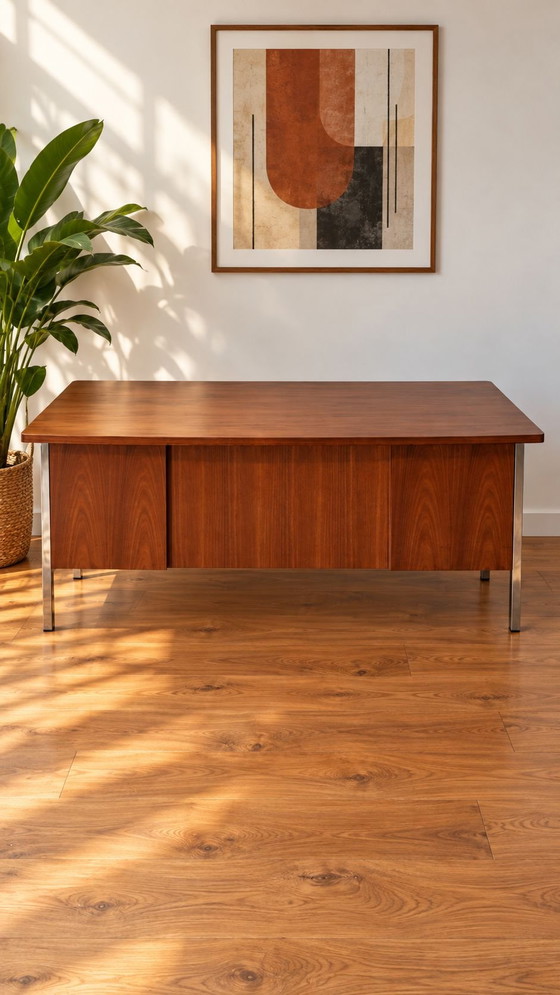 Scrivania ORDO vintage design scandinavo – Scrivanie, Legno, Cromo (photo 6 of 9)