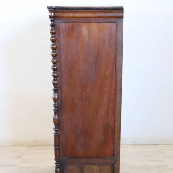 Image 1 of Small antique wardrobe in solid walnut, Italy Mid-19th Century