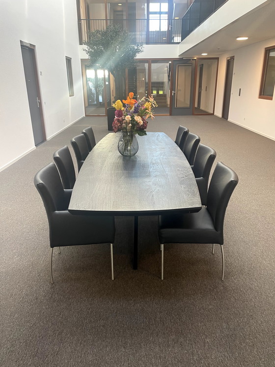 Image 1 of Dining Room Set Table Danish Oval 300 cm and 8 Chairs Toledo (Black)
