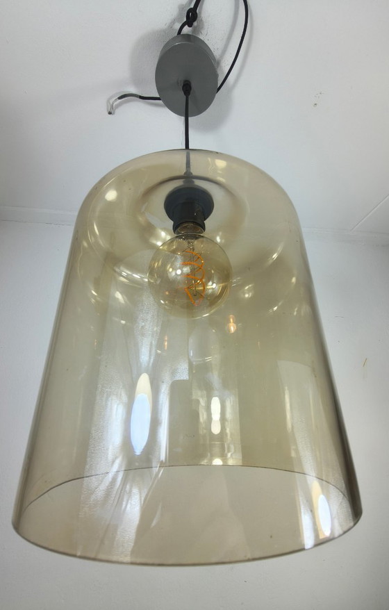 Image 1 of Pendant lamp with amber-colored glass