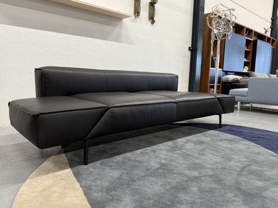 Image 1 of Canapé 2 places Jori Longueville en cuir noir