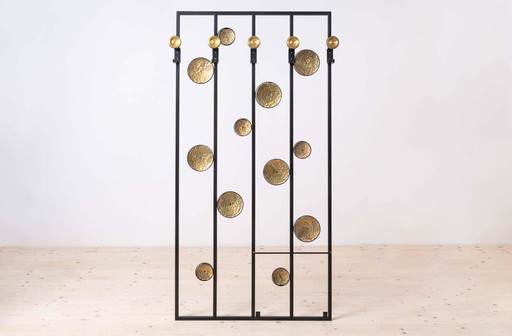 Vintage-Garderobe, Space Age, Metall & Messing
