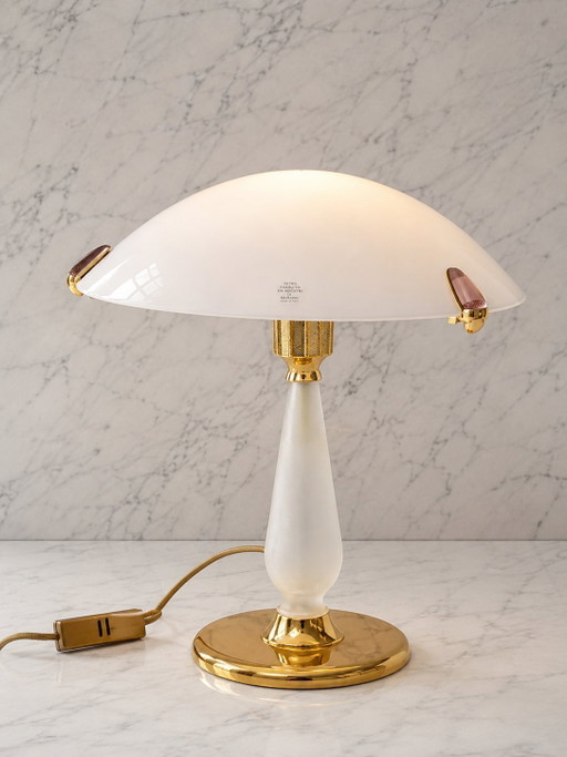 Carlo Nason for Aureliano Toso Murano Glass Table Lamp with Amethyst Details