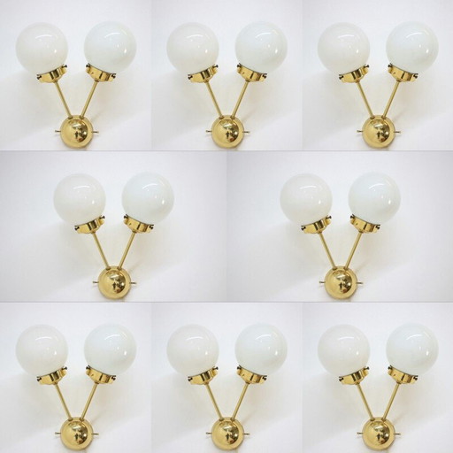Lámparas de pared vintage de latón Sputnik, 1970