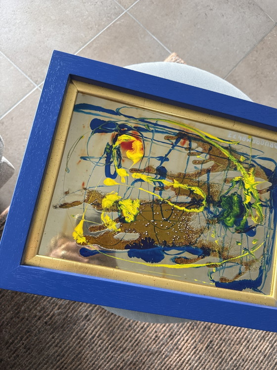 Œuvre d'Art Abstraite Vintage sur Miroir 'Bruggeman 77' – Lithographies et sérigraphies, Glass (photo 3 of 5)