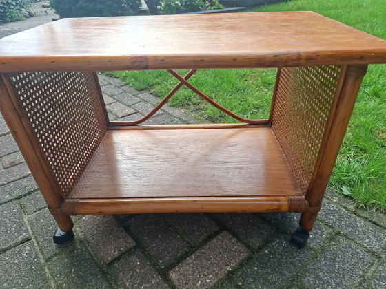 Vintage Rattan Serving Table – Rohé Noordwolde, Bar carts, Wood (photo 3 of 5)
