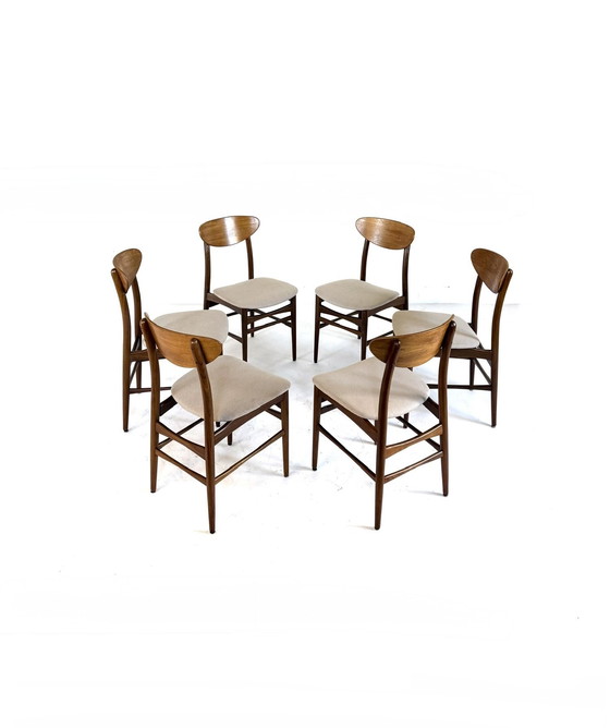 Image 1 of 6 chaises de salle à manger danoises restaurées des années 60