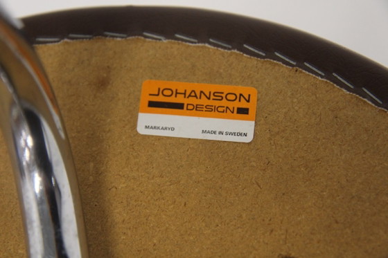 Image 1 of Set of 3 faux leather bar stools, Johanson Design, Markaryd, Sweden, 1970