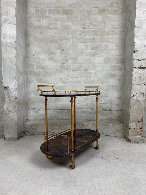 Carrello bar Aldo Tura, Carrelli bar, Metallo, Legno, Nero (foto 4 di 7)