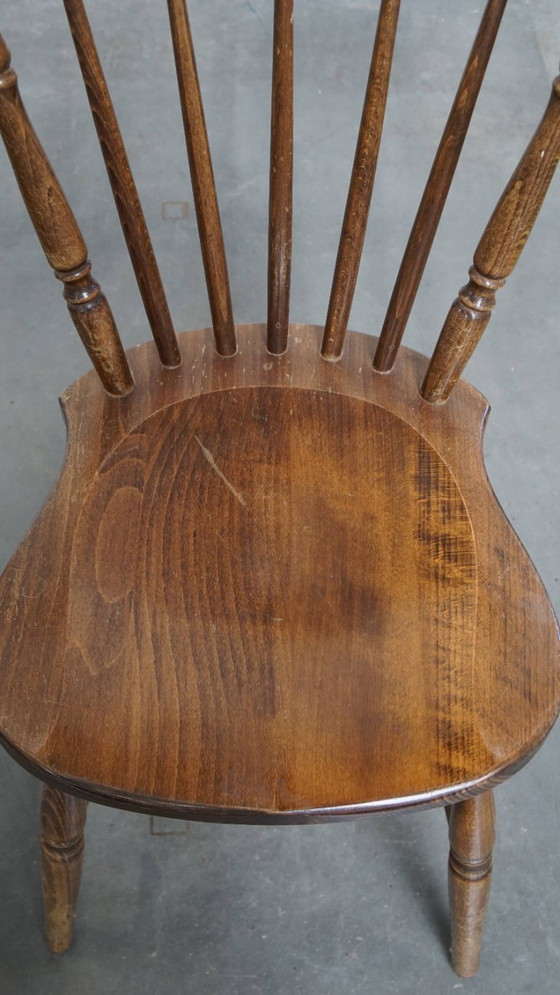 Image 1 of 6 x Antiker holländischer Holzbarhocker