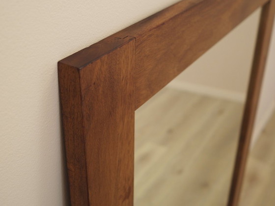 Specchio danese in mogano massiccio con ripiano a doghe, anni '70 – Legno (photo 6 of 14)