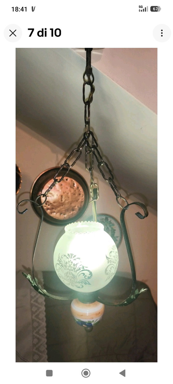 Vintage Tuscan Maremma Lantern Style Pendant Light – Pendant lamps, Ceramic, Glass (photo 5 of 9)