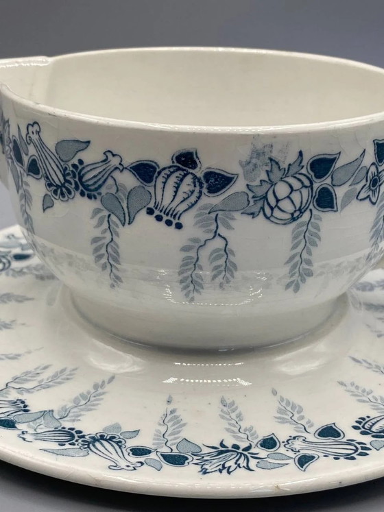 Antique sauce boat and its stand – Seoul Decor – Hippolyte Boulenger Creil Montereau – Late 19th century (photo 2 of 7)