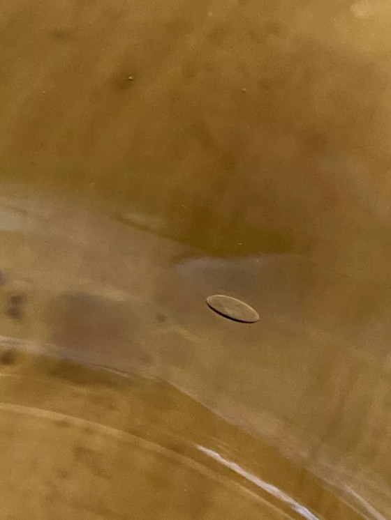 Image 1 of Große, mundgeblasene Glasschale, moosgrün getönt