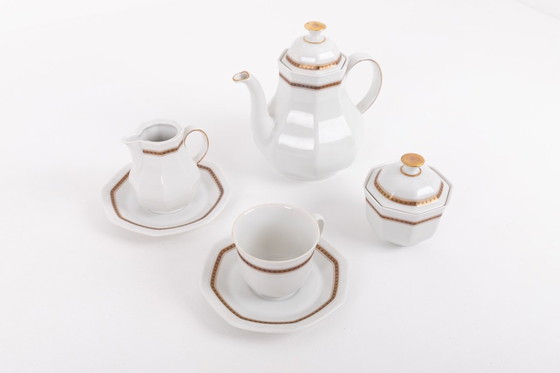 Image 1 of Vintage porseleinen koffie-/theeservies van Schirnding Bavaria, jaren 70.