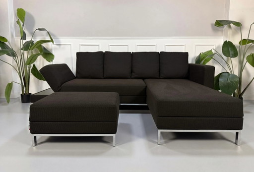 Brühl Fourtwo Sofa + Hocker Stoff Schlafsofa Four Two Braun