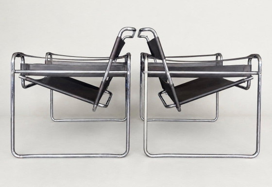 2 sedie Wassily vintage, Marcel Breuer per Fasem – Poltrone, Chrome, Leather (photo 6 of 10)