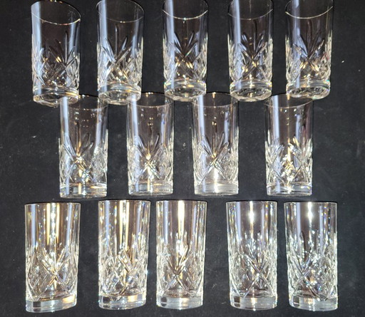Crystal water glasses from Paris, France, 1970, set of 14