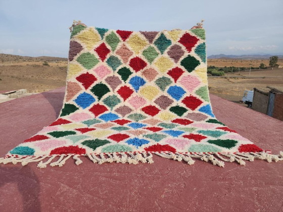 Image 1 of Mehrfarbige Berber-Tapis aus Leinen, 250 cm x 150 cm