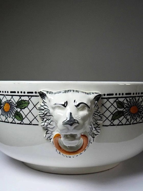 Large HB Choisy-le-Roi polychrome earthenware bowl "Elisabeth" early 20th century, Choisy le Roi, Ceramic (photo 6 of 13)