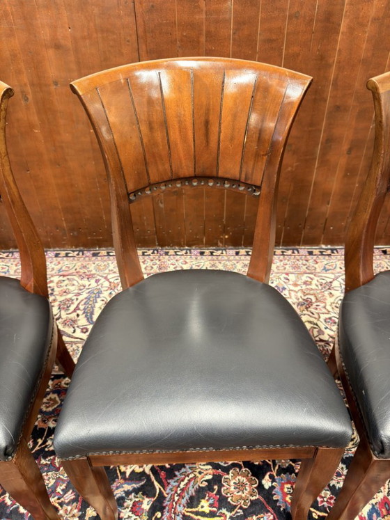 Ensemble de Chaises Anglaises Classiques Chaises de salle à manger – Leather (photo 10 of 12)