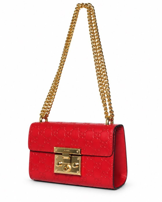 Gucci, borsa Padlock stampata GG in pelle rossa – Borse a tracolla, Calfskin (photo 3 of 14)