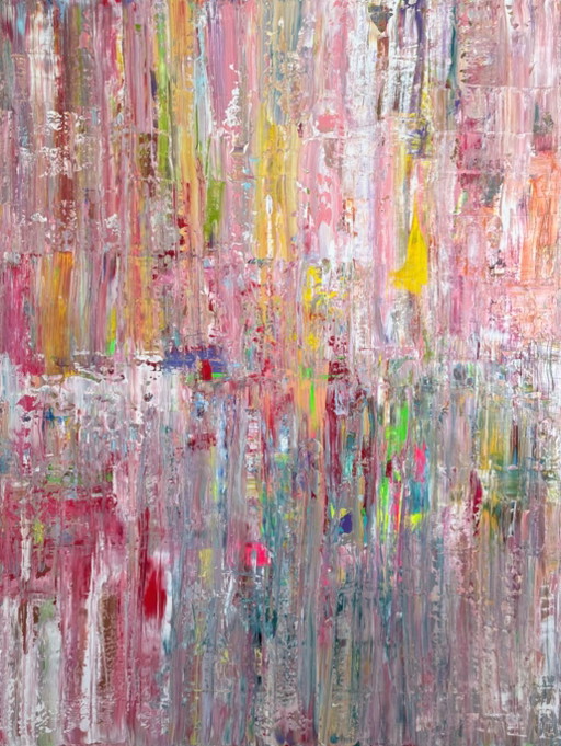 Une dernière couche (acrylique sur lin) 120 x 90 cm, cadre en bois noir inclus – schilderijen tekeningen (photo 2 of 5)