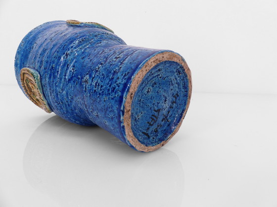 Image 1 of Vase mug en céramique Rimini Blu par Aldo Londi pour Bitossi Italie 1970