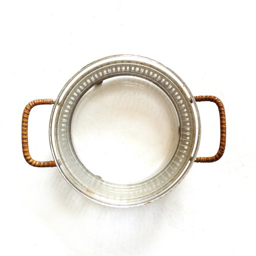 Vintage Bowl with Rattan Handles from Pyrex Sedlex