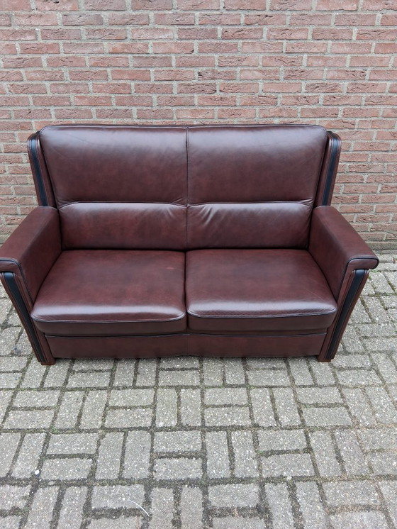 Image 1 of Set di divani Three B 2+1+1 in pelle bovina. In ottime condizioni!