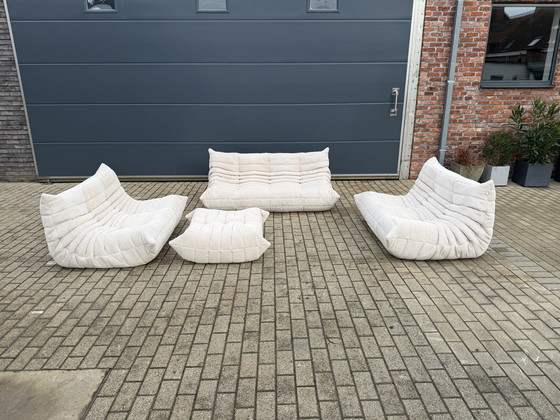 Image 1 of Ligne Roset Togo 2x 2-seater and 1x 3-seater in Beige Corduroy